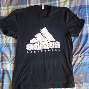 Adidas Black Tee with White Logo